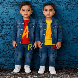 Boys Denim Jacket & Cargo Pants Set
