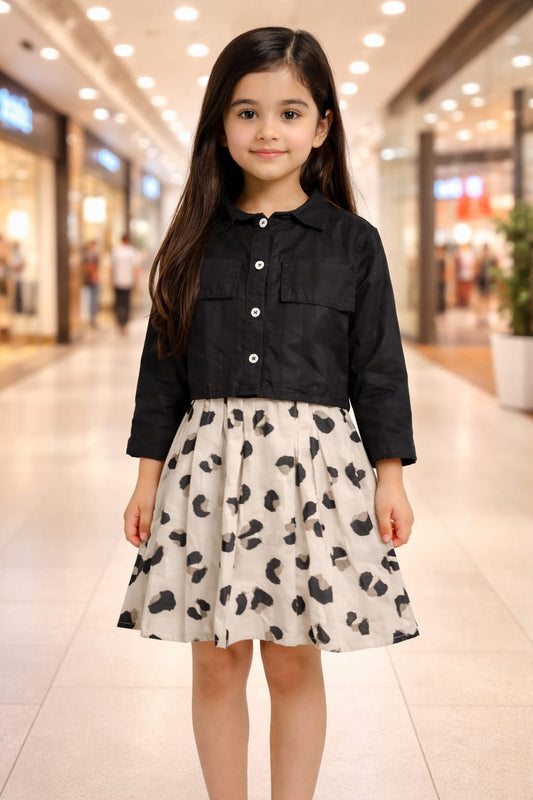Girl Stylish Two Tone Dress